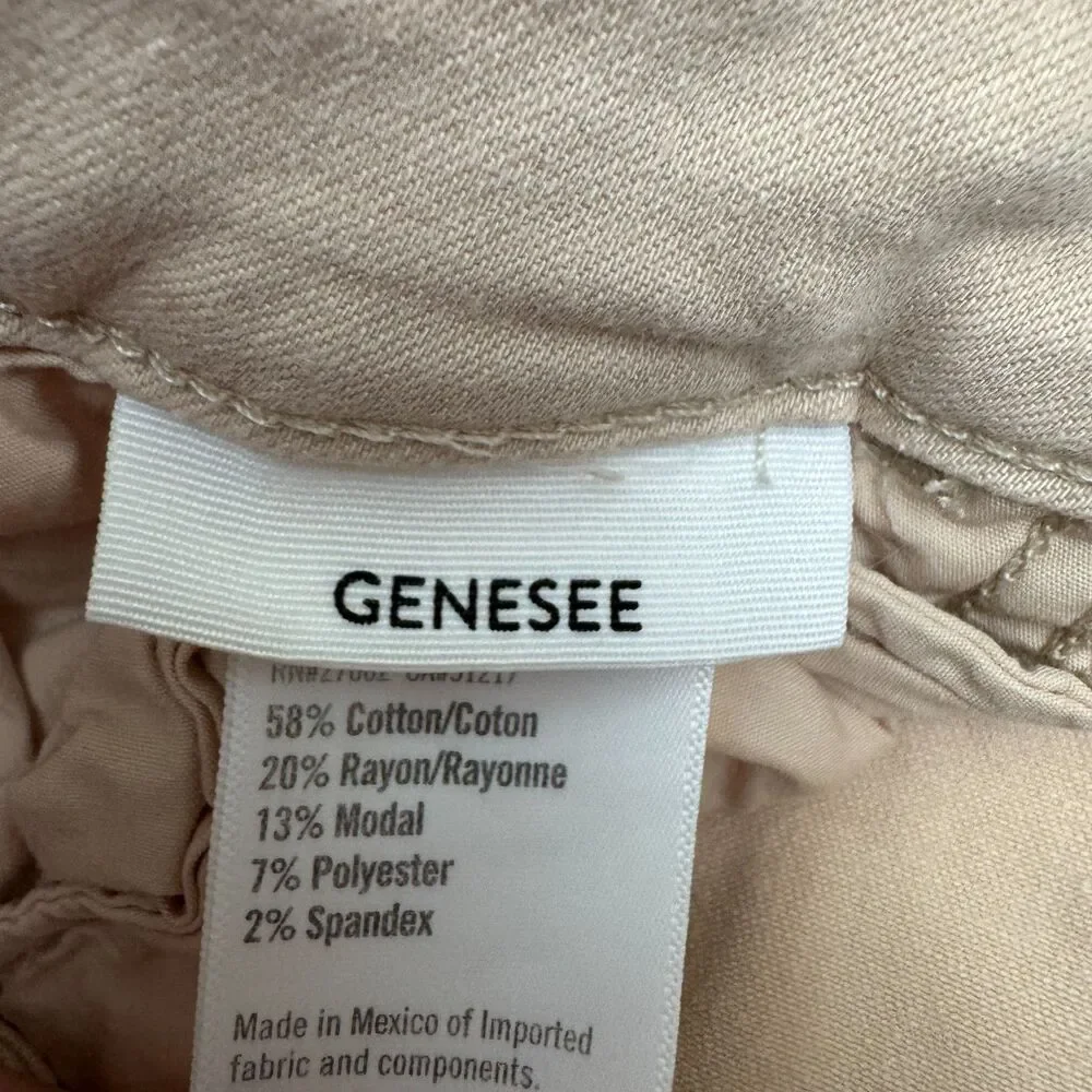 PAIGE Genesee High Rise Wide Leg Denim Jeans Size 28 Sandie Beige Tan Stretch - Picture 10 of 16